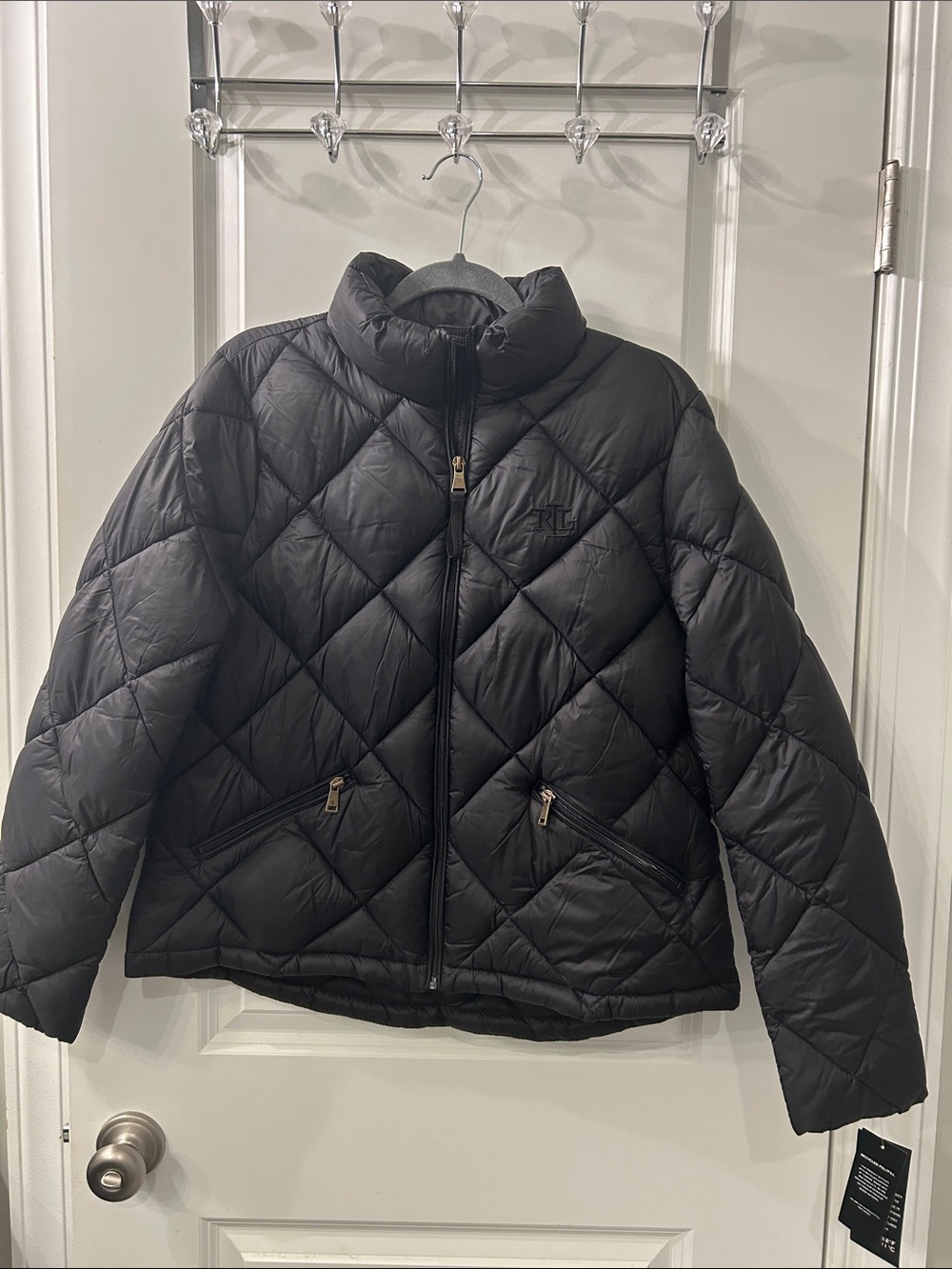 Ralph Lauren Black Quilted Diamond Puffer Jacket